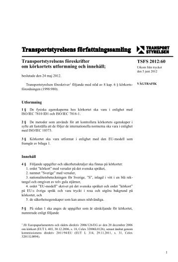 TSFS 2012:60 - Transportstyrelsen