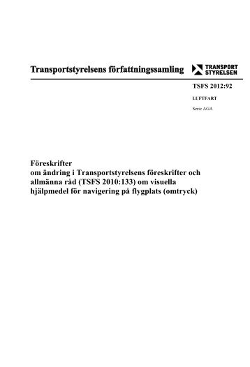 TSFS 2012:92 - Transportstyrelsen