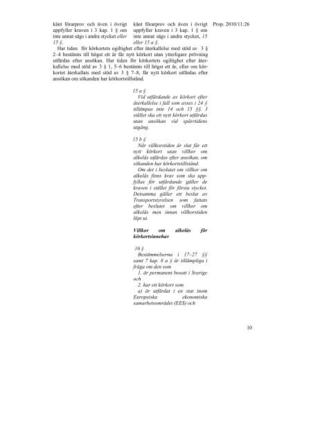 Regeringens proposition 2010/11:26 - Transportstyrelsen