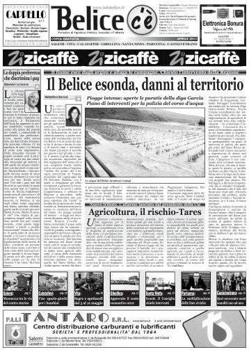 Il Belice esonda, danni al territorio - Trapani Nostra
