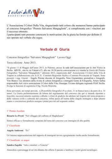 Verbale di Giuria - Trapani Nostra