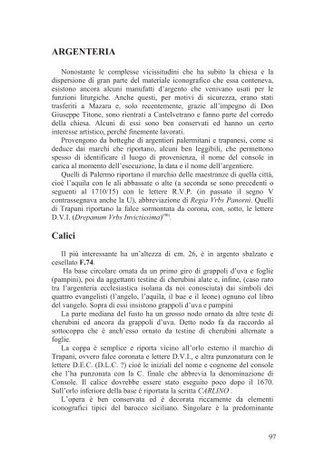 ARGENTERIA Calici - Trapani Nostra