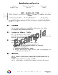 Guideline Format Template SOP / GUIDELINE TITLE 1.0 Principle ...