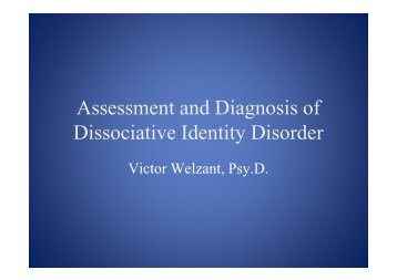Assessment and Disgnosis of DID
