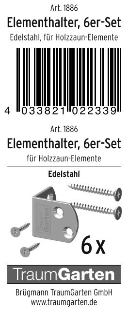 Elementhalter Holz und WPC - BrÃ¼gmann Traumgarten