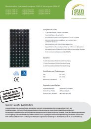 Monokristalline Solarmodule sungreen 250M-AF ... - sungreen energy