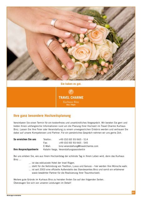 Hochzeitsprospekt - Travel Charme Hotels & Resorts