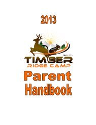 Parent Handbook - Timber Ridge Camps