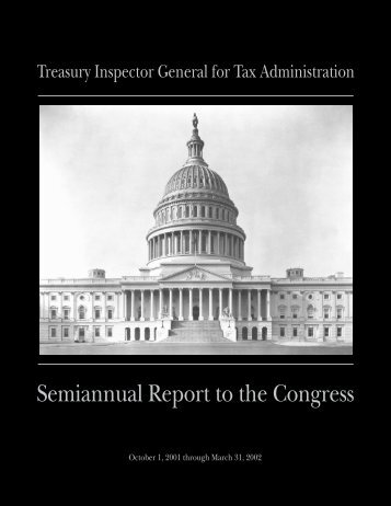 Semiannual Report to the Congress - Department of the Treasury