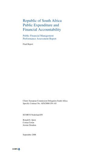 Republic of South Africa Public Expenditure and ... - National Treasury