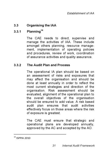 Treasury Internal Audit Framework Revised ... - National Treasury