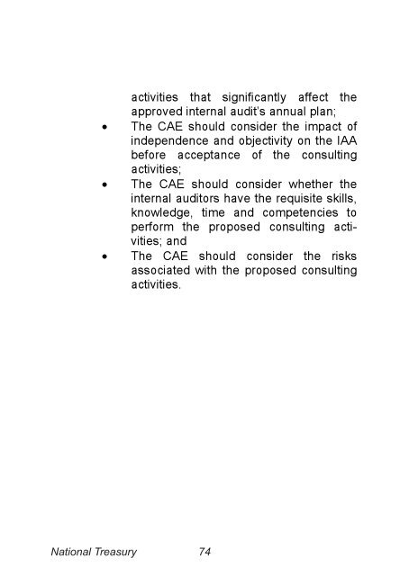 Treasury Internal Audit Framework Revised ... - National Treasury