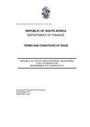 REPUBLIC OF SOUTH AFRICA DEPARTMENT ... - National Treasury