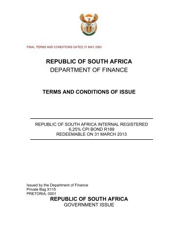 Republic of South Africa Internal Registered 6 ... - National Treasury