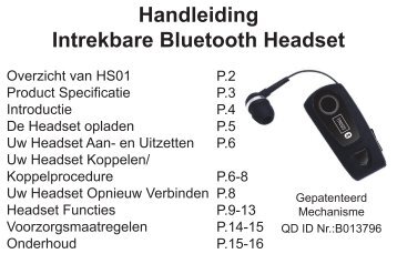 Handleiding Intrekbare Bluetooth Headset - Trebs