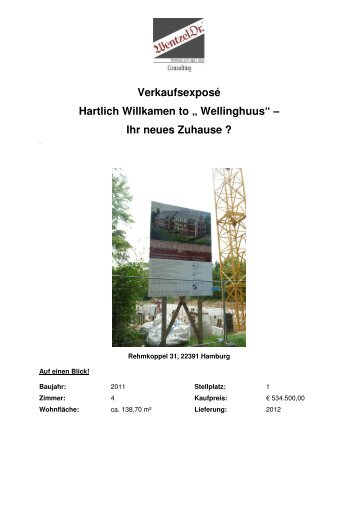 Verkaufsexposé Hartlich Willkamen to „ Wellinghuus ... - Wentzel Dr.