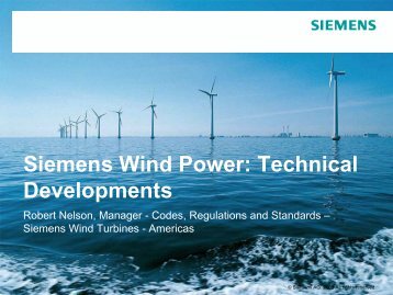 Siemens Wind Power: Technical Developments