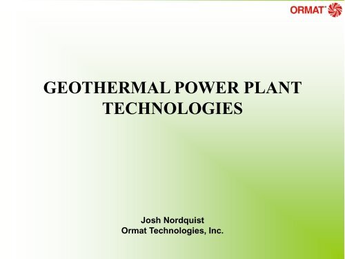 Geothermal Power Plant Technologies - Texas Renewable Energy ...