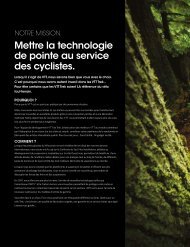 Mettre la technologie de pointe au service des cyclistes.