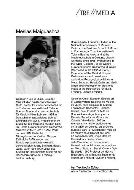 Mesias Maiguashca - Tre Media Musikverlage