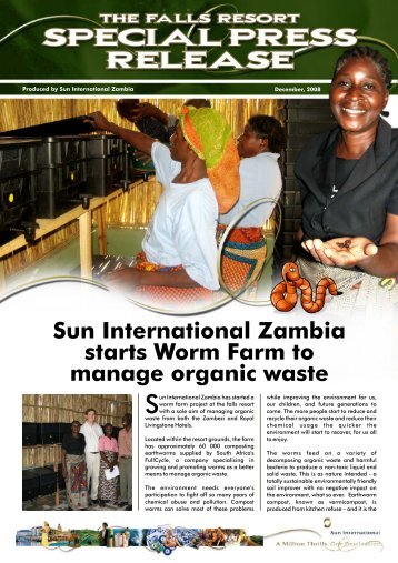 Sun International Zambia starts Worm Farm to manage organic waste