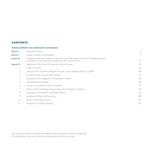 Annual Report on Corporate Governance (February ... - FIAT Industrial