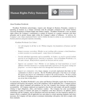 Human Rights Policy Statement