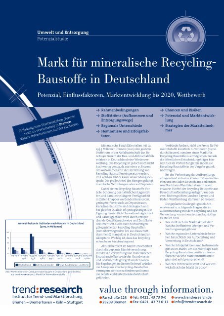 Markt fÃ¼r mineralische Recycling- Baustoffe in ... - trend:research