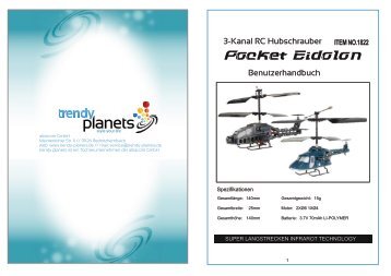 Benutzerhandbuch 3-Kanal RC Hubschrauber - trendy planets