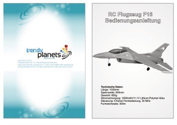 RC Flugzeug F16 Bedienungsanleitung - trendy planets