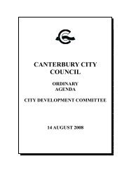 CITY DEVELOPMENT COMMITTEE TABLE OF CONTENTS