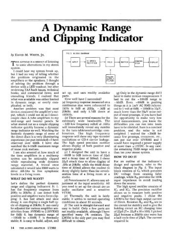 A Dynamic Range and Clipping Indicator - Walt Jung