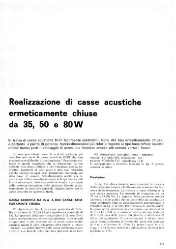 Realizzazione di casse acustiche ermeticamente chiuse da 35, 50 e ...