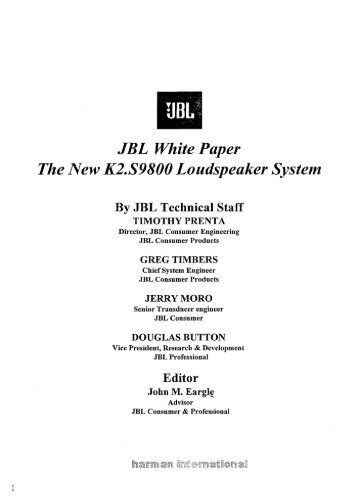 JBL - K2 S9800 - White Paper (english) (2001).