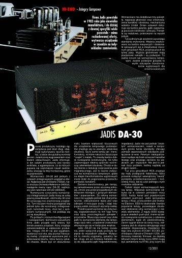 JADIS DA−30 - Grobel Audio - Dystrybutor sprzętu Hi-Fi