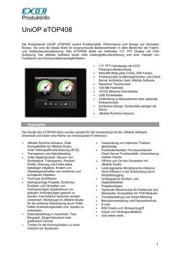 Uniop etop408 - EXOR Gmbh