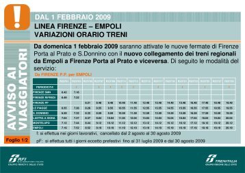 Locandina orario dei treni (.pdf 441 KB) - Trenitalia