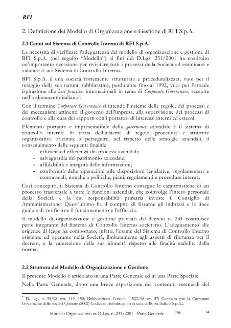 1. Il Decreto Legislativo n. 231/2001 - Trenitalia