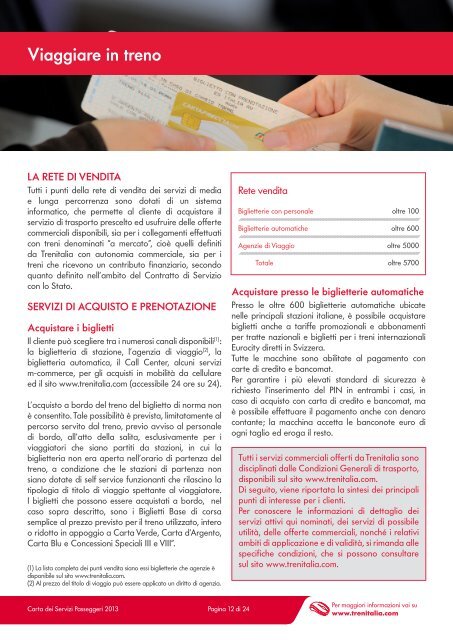 La Carta dei Servizi Passeggeri Media lunga percorrenza - Trenitalia