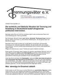 Infoblatt anlÃ¤sslich der Podiumsdiskussion 2009 - TrennungsvÃ¤ter eV