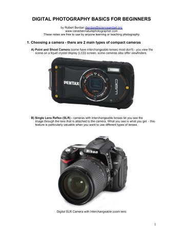 Digital Photography Basics for Beginners - PDF - The Canadian ...