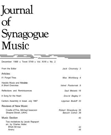 Volume 18, Number 2 - Cantors Assembly