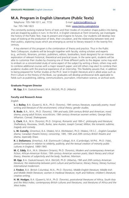 Graduate academic calendar 2012 - 2013 - Trent University