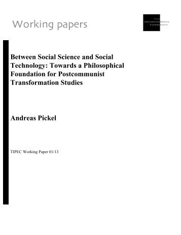 Andreas Pickel, Between Social Science and ... - Trent University