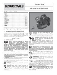 Instruction Sheet ZU4 Classic Torque Wrench Pump - Enerpac