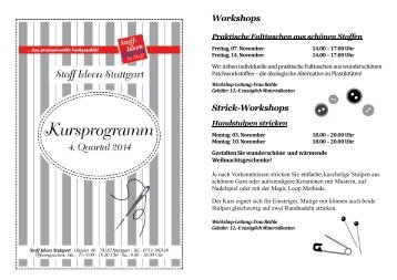 Stuttgart Kursprogramm 4. Quartal 2014