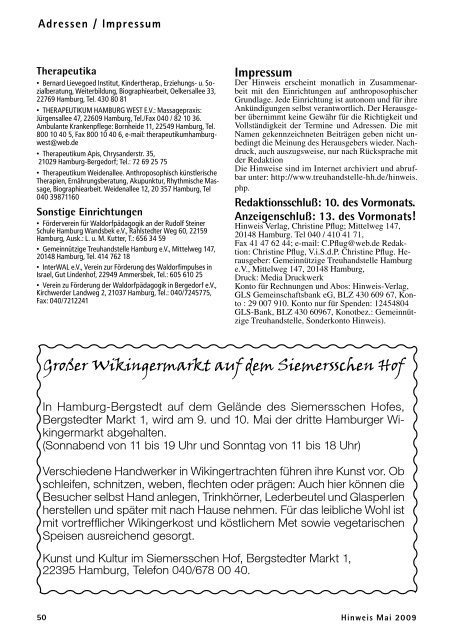 Ausgabe 05/2009 - Gemeinnützige Treuhandstelle Hamburg e.V.