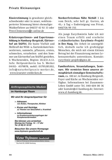 Ausgabe 03/2013 - Gemeinnützige Treuhandstelle Hamburg e.V.