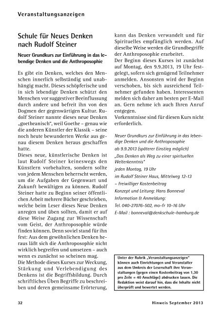 Ausgabe 09/2013 - Gemeinnützige Treuhandstelle Hamburg e.V.