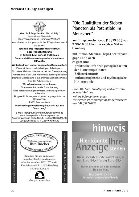 Ausgabe 04/2013 - Gemeinnützige Treuhandstelle Hamburg e.V.